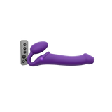 VIBRATING BENDABLE STRAP-ON - L - PURPLE