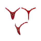 LEATHERETTE HARNESS FABULOUS - ONE SIZE - RED GLOSSY