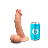 b-Vibe Slipskin Realistic Silicone Dildo - 8" Curvy Mocha