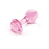 B-Vibe Pink Roses Glass Butt Plug Training Set