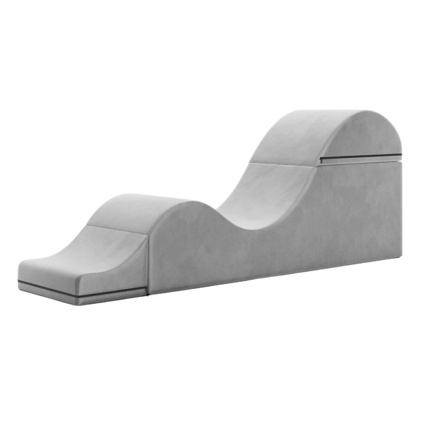 Liberator Aria Flip Chaise 18 Inch Wide Convertible Sex Chair and Bed Bench - Grey
