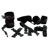 Liberator Bed Buckler Tether and Cuff Restraint Kit Black Microfiber