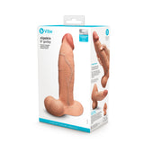 b-Vibe Slipskin Realistic Silicone Dildo - 9" Girthy Mocha
