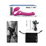 Strap-On-Me 3 Motor Clit Suction Vibrating Strapless Strap-On Fuchsia Small
