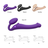 Strap-On-Me Vibrating Bendable Strapless Strap On Purple Medium