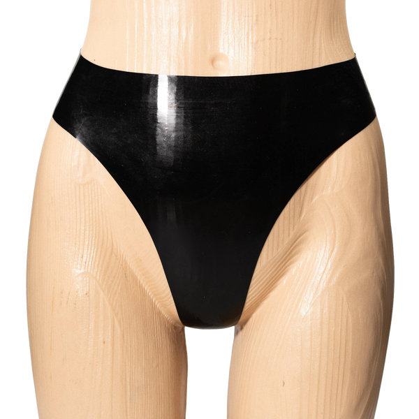 Latex Panty Women Sexy Latex Underwear High Waist Latex Beach Wear  Customized,Black,M