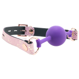 Spartacus Purple Silicone Ball Gag With Snake Print Strap