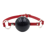Restrained Grace Petite Leather Ball Gag Cherry Red Large 2"